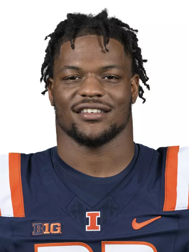 CHAMPAIGN, IL - August 12, 2023 - Illinois Running Back Reggie Love (#23) headshot taken during 2023 Media Day at Memorial Stadium in Champaign, IL. Photo By Della Perrone
