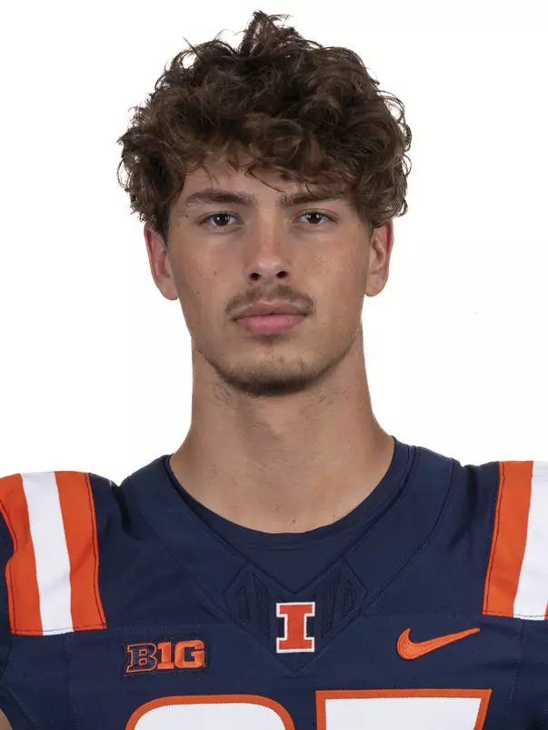 CHAMPAIGN, IL - August 12, 2023 - Illinois Wide Receiver Tyler McClure (#87) headshot taken during 2023 Media Day at Memorial Stadium in Champaign, IL. Photo By Kevin Snyder