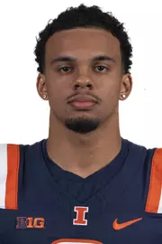 CHAMPAIGN, IL - August 12, 2023 - Illinois Wide Receiver Shawn Miller (#8) headshot taken during 2023 Media Day at Memorial Stadium in Champaign, IL. Photo By Kevin Snyder