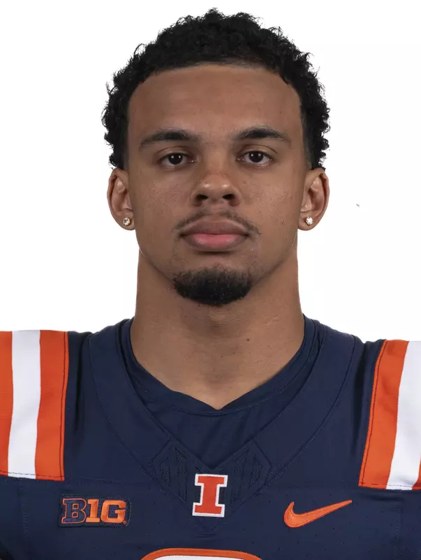 CHAMPAIGN, IL - August 12, 2023 - Illinois Wide Receiver Shawn Miller (#8) headshot taken during 2023 Media Day at Memorial Stadium in Champaign, IL. Photo By Kevin Snyder