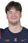 CHAMPAIGN, IL - August 12, 2023 - Illinois Offensive Lineman Magnus Møller (#56) headshot taken during 2023 Media Day at Memorial Stadium in Champaign, IL. Photo By Della Perrone