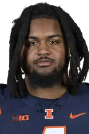 CHAMPAIGN, IL - August 12, 2023 - Illinois Defensive Lineman Jer'Zhan “Johnny” Newton (#4) headshot taken during 2023 Media Day at Memorial Stadium in Champaign, IL. Photo By Della Perrone