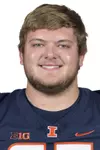 CHAMPAIGN, IL - August 12, 2023 - Illinois Offensive Lineman Joey Okla (#65) headshot taken during 2023 Media Day at Memorial Stadium in Champaign, IL. Photo By Della Perrone