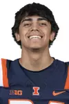 CHAMPAIGN, IL - August 12, 2023 - Illinois Kicker David Olano (#24) headshot taken during 2023 Media Day at Memorial Stadium in Champaign, IL. Photo By Della Perrone