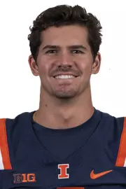 CHAMPAIGN, IL - August 12, 2023 - Illinois Quarterback John Paddock (#4) headshot taken during 2023 Media Day at Memorial Stadium in Champaign, IL. Photo By Kevin Snyder