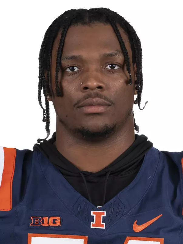 CHAMPAIGN, IL - August 12, 2023 - Illinois Offensive Lineman Julian Pearl (#54) headshot taken during 2023 Media Day at Memorial Stadium in Champaign, IL. Photo By Kevin Snyder