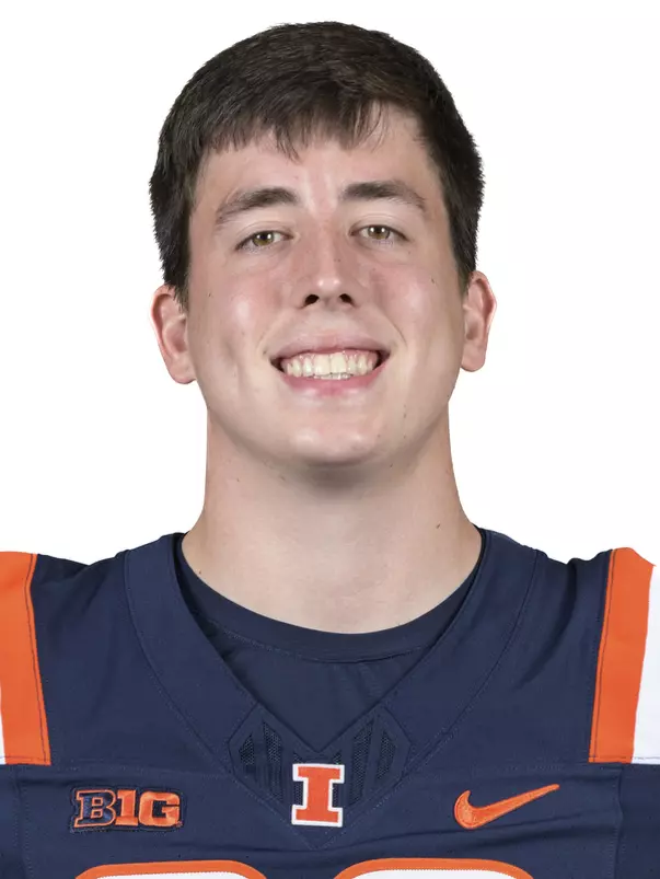 CHAMPAIGN, IL - August 12, 2023 - Illinois Kicker/Punter Fabrizio Pinton (#98) headshot taken during 2023 Media Day at Memorial Stadium in Champaign, IL. Photo By Della Perrone