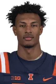 CHAMPAIGN, IL - August 12, 2023 - Illinois Wide Receiver Eian Pugh (#19) headshot taken during 2023 Media Day at Memorial Stadium in Champaign, IL. Photo By Kevin Snyder