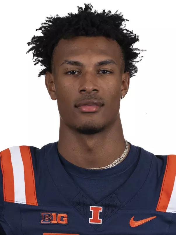 CHAMPAIGN, IL - August 12, 2023 - Illinois Wide Receiver Eian Pugh (#19) headshot taken during 2023 Media Day at Memorial Stadium in Champaign, IL. Photo By Kevin Snyder