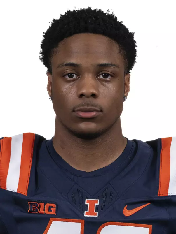 CHAMPAIGN, IL - August 12, 2023 - Illinois Defensive Back Corey Rashad (#46) headshot taken during 2023 Media Day at Memorial Stadium in Champaign, IL. Photo By Kevin Snyder
