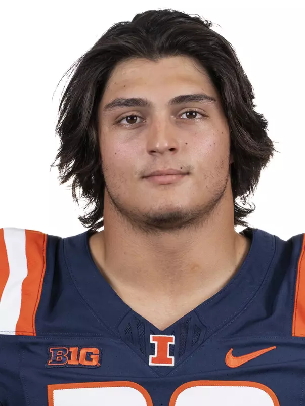 CHAMPAIGN, IL - August 12, 2023 - Illinois Linebacker Dylan Rosiek (#28) headshot taken during 2023 Media Day at Memorial Stadium in Champaign, IL. Photo By Kevin Snyder