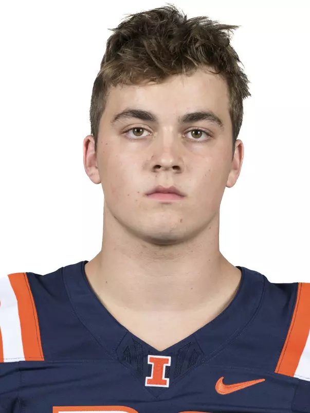 CHAMPAIGN, IL - August 12, 2023 - Illinois Defensive Back Johnny Schmitt (#38) headshot taken during 2023 Media Day at Memorial Stadium in Champaign, IL. Photo By Della Perrone