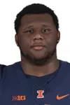 CHAMPAIGN, IL - August 12, 2023 - Illinois Offensive Lineman Dezmond Schuster (#63) headshot taken during 2023 Media Day at Memorial Stadium in Champaign, IL. Photo By Kevin Snyder