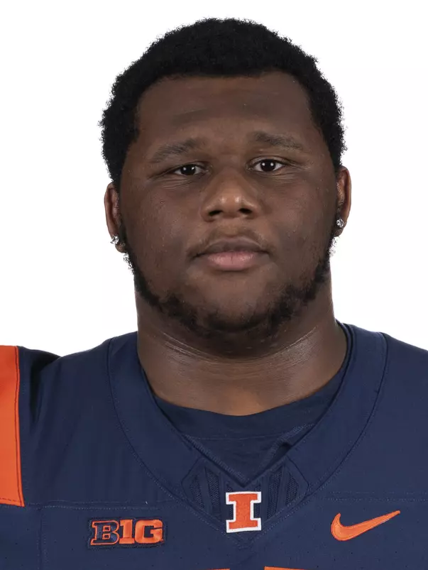 CHAMPAIGN, IL - August 12, 2023 - Illinois Offensive Lineman Dezmond Schuster (#63) headshot taken during 2023 Media Day at Memorial Stadium in Champaign, IL. Photo By Kevin Snyder