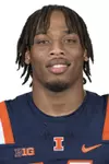 CHAMPAIGN, IL - August 12, 2023 - Illinois Defensive Back Xavier Scott (#14) headshot taken during 2023 Media Day at Memorial Stadium in Champaign, IL. Photo By Della Perrone