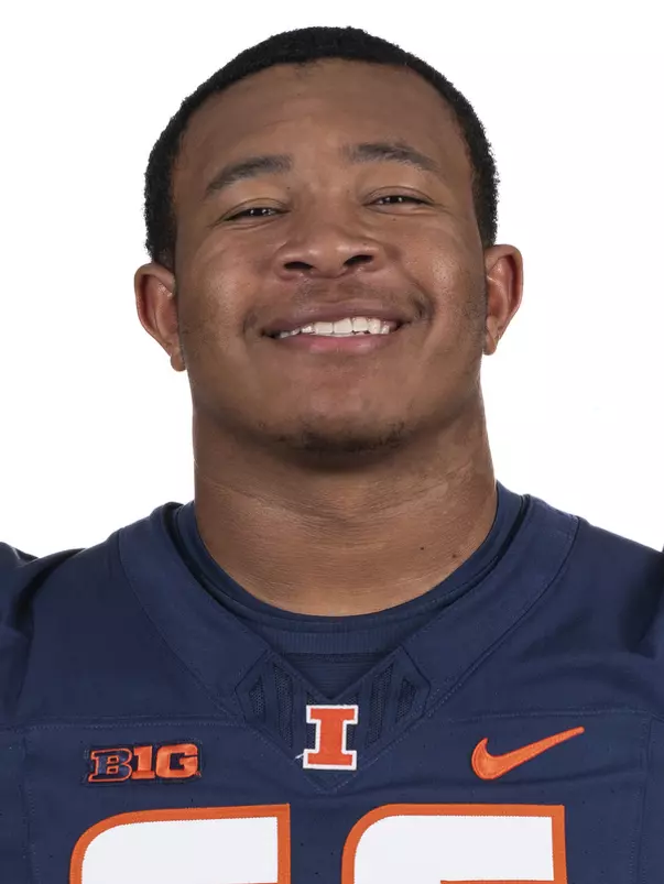 CHAMPAIGN, IL - August 12, 2023 - Illinois Offensive Lineman Jordyn Slaughter (#66) headshot taken during 2023 Media Day at Memorial Stadium in Champaign, IL. Photo By Kevin Snyder