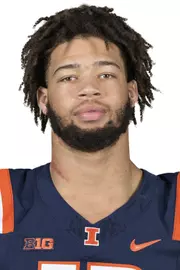 CHAMPAIGN, IL - August 12, 2023 - Illinois Outside Linebacker Trey Smith (#13) headshot taken during 2023 Media Day at Memorial Stadium in Champaign, IL. Photo By Della Perrone