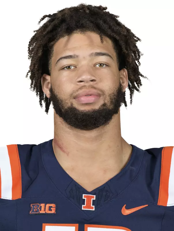 CHAMPAIGN, IL - August 12, 2023 - Illinois Outside Linebacker Trey Smith (#13) headshot taken during 2023 Media Day at Memorial Stadium in Champaign, IL. Photo By Della Perrone