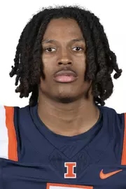 CHAMPAIGN, IL - August 12, 2023 - Illinois Defensive Back Zachary Tobe (#5) headshot taken during 2023 Media Day at Memorial Stadium in Champaign, IL. Photo By Della Perrone