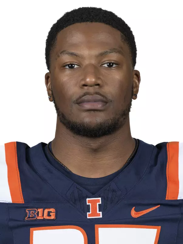 CHAMPAIGN, IL - August 12, 2023 - Illinois Defensive Back Solo Turner (#37) headshot taken during 2023 Media Day at Memorial Stadium in Champaign, IL. Photo By Della Perrone