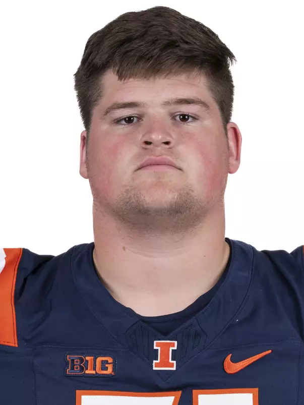 CHAMPAIGN, IL - August 12, 2023 - Illinois Offensive Lineman Hunter Whitenack (#71) headshot taken during 2023 Media Day at Memorial Stadium in Champaign, IL. Photo By Kevin Snyder