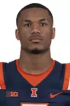 CHAMPAIGN, IL - August 12, 2023 - Illinois Wide Receiver Kenari Wilcher (#7) headshot taken during 2023 Media Day at Memorial Stadium in Champaign, IL. Photo By Kevin Snyder