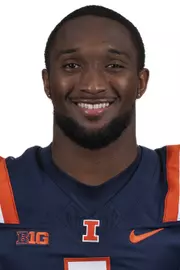 CHAMPAIGN, IL - August 12, 2023 - Illinois Wide Receiver Isaiah Williams (#1) headshot taken during 2023 Media Day at Memorial Stadium in Champaign, IL. Photo By Kevin Snyder