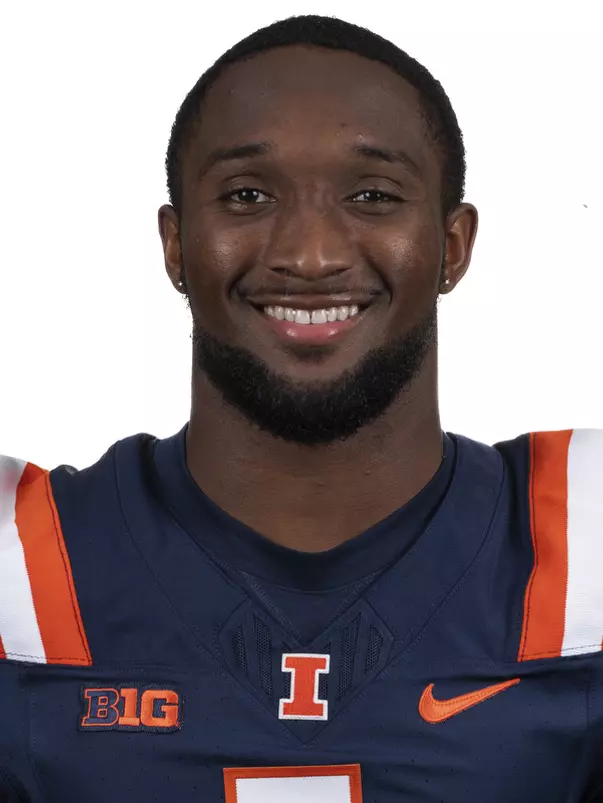 CHAMPAIGN, IL - August 12, 2023 - Illinois Wide Receiver Isaiah Williams (#1) headshot taken during 2023 Media Day at Memorial Stadium in Champaign, IL. Photo By Kevin Snyder