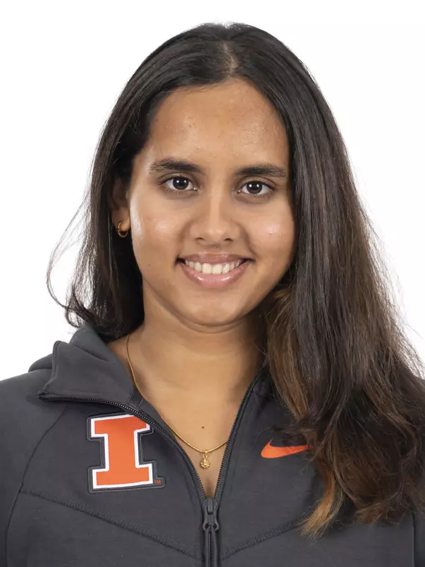CHAMPAIGN, IL - September 04, 2023 - Illinois Swimmer Suvana Baskar headshot taken during 2023-2024 Production Day at Fighting Illini Center for Excellence in Champaign, IL. Photo By Kevin Snyder