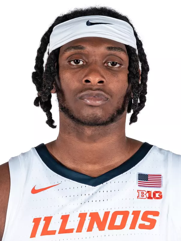CHAMPAIGN, IL - September 06, 2023 - Illinois Forward Dain Dainja (#42) headshot taken during 2023-2024 Production Day at Ubben Basketball Complex in Champaign, IL. Photo By Kevin Snyder