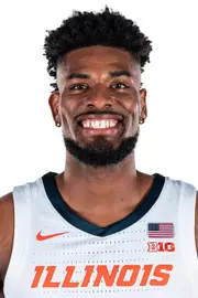 CHAMPAIGN, IL - September 06, 2023 - Illinois Forward Quincy Guerrier (#13) headshot taken during 2023-2024 Production Day at Ubben Basketball Complex in Champaign, IL. Photo By Kevin Snyder