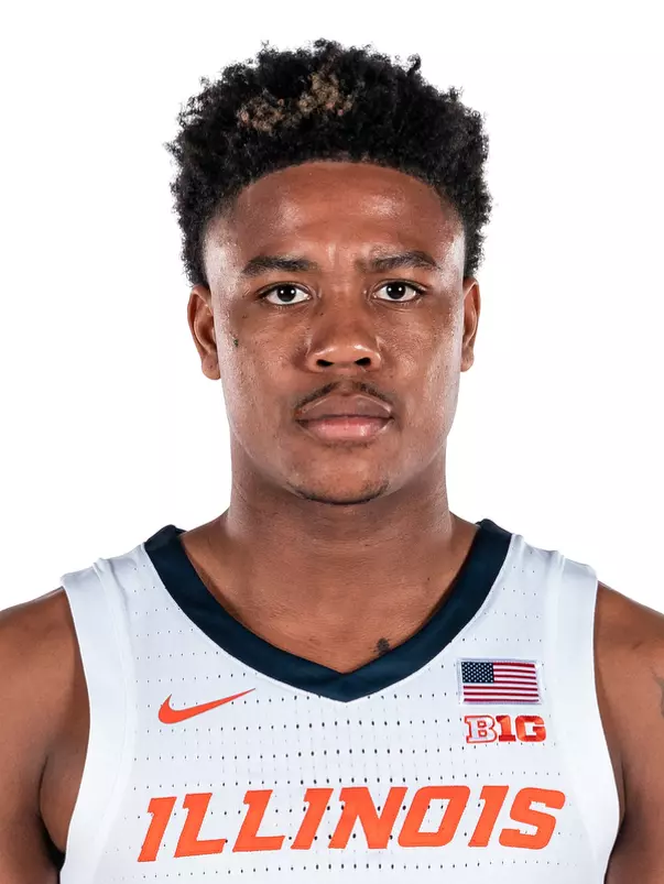 CHAMPAIGN, IL - September 06, 2023 - Illinois Guard Justin Harmon (#4) headshot taken during 2023-2024 Production Day at Ubben Basketball Complex in Champaign, IL. Photo By Kevin Snyder