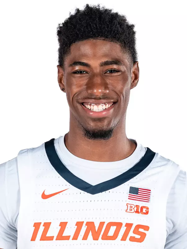 CHAMPAIGN, IL - September 06, 2023 - Illinois Guard Sencire Harris (#1) headshot taken during 2023-2024 Production Day at Ubben Basketball Complex in Champaign, IL. Photo By Kevin Snyder