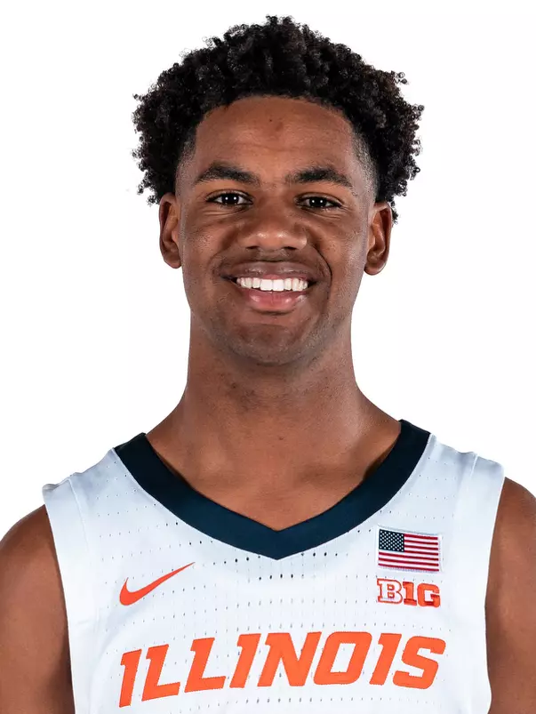 CHAMPAIGN, IL - September 06, 2023 - Illinois Guard AJ Redd (#5) headshot taken during 2023-2024 Production Day at Ubben Basketball Complex in Champaign, IL. Photo By Kevin Snyder
