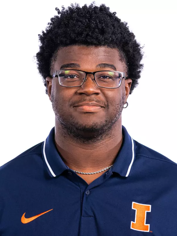 Champaign, IL - October 02, 2024 - Illinois Thrower Javaris Ambrose headshot taken during 2024 Fall Staff Headshot Day at Bielfeldt Athletic Administration Building in Champaign, IL. (Photo By Kevin Snyder/Illinois Athletics)