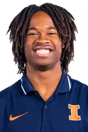 Champaign, IL - October 02, 2024 - Illinois Track and Field Athlete Dewayne Johnson headshot taken during 2024 Fall Staff Headshot Day at Bielfeldt Athletic Administration Building in Champaign, IL. (Photo By Kevin Snyder/Illinois Athletics)