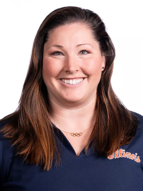 CHAMPAIGN, IL- February 20, 2024 - Illinois Assistant Coach of Throws Deanna Price headshot taken at the Bielfeldt Athletics Administration Building in Champaign, IL. Photo By Kevin Snyder