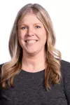 CHAMPAIGN, IL- February 06, 2024 - Illinois Women’s Basketball Office Manager Sarah Reifsteck headshot taken at the Bielfeldt Athletics Administration Building in Champaign, IL. Photo By Kevin Snyder