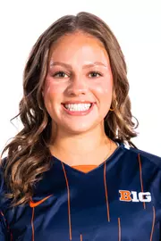 Champaign, IL - August 07, 2024 - Illinois Midfielder Kennedy Berschel headshot taken during the 2024 Soccer Production Day Makeups at State Farm Center in Champaign, IL. (Photo By Kevin Snyder/Illinois Athletics)