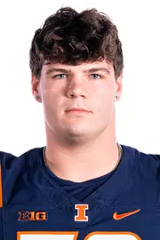 Champaign, IL - August 08, 2024 - Illinois Offensive Lineman Zach Aamland (#70) headshot taken during 2024 Football Headshots at Henry Dale and Betty Smith Football Center in Champaign, IL. (Photo By Kevin Snyder/Illinois Athletics)