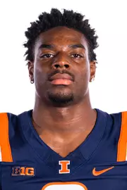Champaign, IL - August 08, 2024 - Illinois Defensive Back Terrance Brooks (#8) headshot taken during 2024 Football Headshots at Henry Dale and Betty Smith Football Center in Champaign, IL. (Photo By Kevin Snyder/Illinois Athletics)