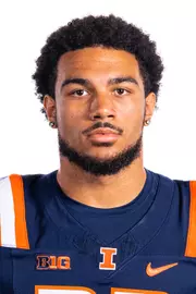 Champaign, IL - August 08, 2024 - Illinois Defensive Back CJ Bufkin (#32) headshot taken during 2024 Football Headshots at Henry Dale and Betty Smith Football Center in Champaign, IL. (Photo By Kevin Snyder/Illinois Athletics)