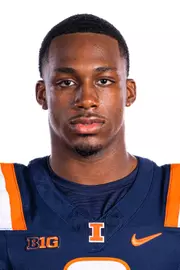 Champaign, IL - August 08, 2024 - Illinois Wide Receiver Malik Elzy (#8) headshot taken during 2024 Football Headshots at Henry Dale and Betty Smith Football Center in Champaign, IL. (Photo By Kevin Snyder/Illinois Athletics)