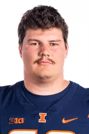 Champaign, IL - August 08, 2024 - Illinois Offensive Lineman Joep Engbers (#60) headshot taken during 2024 Football Headshots at Henry Dale and Betty Smith Football Center in Champaign, IL. (Photo By Kevin Snyder/Illinois Athletics)