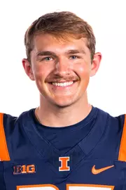 Champaign, IL - August 08, 2024 - Illinois Kicker Ethan Moczulski (#27) headshot taken during 2024 Football Headshots at Henry Dale and Betty Smith Football Center in Champaign, IL. (Photo By Kevin Snyder/Illinois Athletics)
