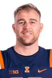 Champaign, IL - August 08, 2024 - Illinois Punter Hugh Robertson (#19) headshot taken during 2024 Football Headshots at Henry Dale and Betty Smith Football Center in Champaign, IL. (Photo By Kevin Snyder/Illinois Athletics)