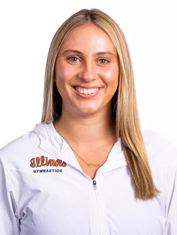 Champaign, IL - August 25, 2024 - Illinois Women's Gymnast Olivia Coppola headshot taken during 2024 Olympic Sports Headshot Day at Bielfeldt Athletics Administration Building in Champaign, IL. (Photo By Kevin Snyder/Illinois Athletics)