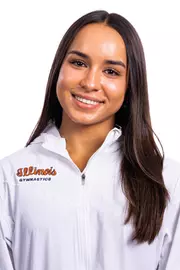 Champaign, IL - August 25, 2024 - Illinois Women's Gymnast Marly Esteves headshot taken during 2024 Olympic Sports Headshot Day at Bielfeldt Athletics Administration Building in Champaign, IL. (Photo By Kevin Snyder/Illinois Athletics)