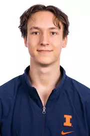 Champaign, IL - August 25, 2024 - Illinois Men's Gymnast Max Farkhadau headshot taken during 2024 Olympic Sports Headshot Day at Bielfeldt Athletics Administration Building in Champaign, IL. (Photo By Kevin Snyder/Illinois Athletics)