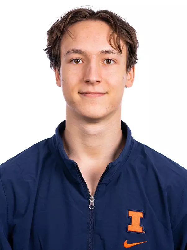 Champaign, IL - August 25, 2024 - Illinois Men's Gymnast Max Farkhadau headshot taken during 2024 Olympic Sports Headshot Day at Bielfeldt Athletics Administration Building in Champaign, IL. (Photo By Kevin Snyder/Illinois Athletics)